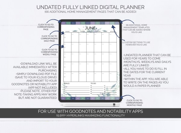 undated digital planner product image