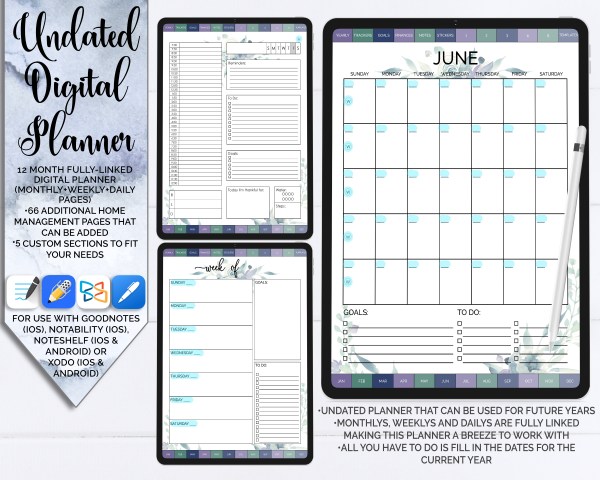 undated digital planner product image