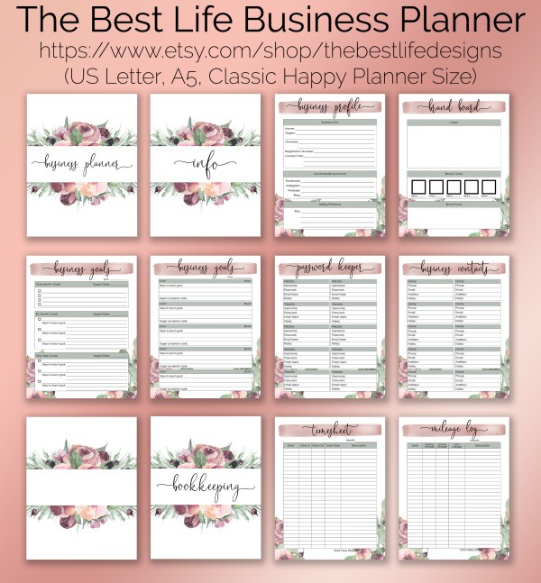 customizable business planner printables