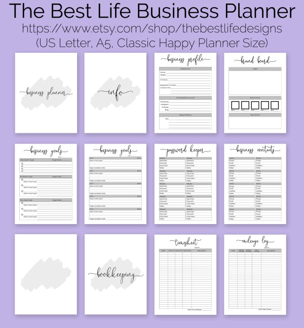 customizable business planner printables