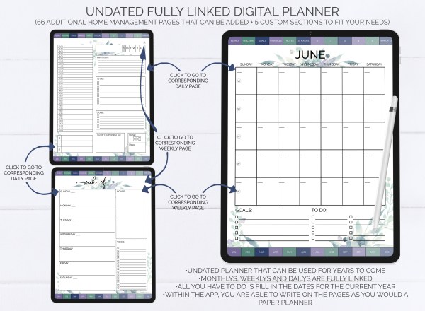 undated digital planner product image