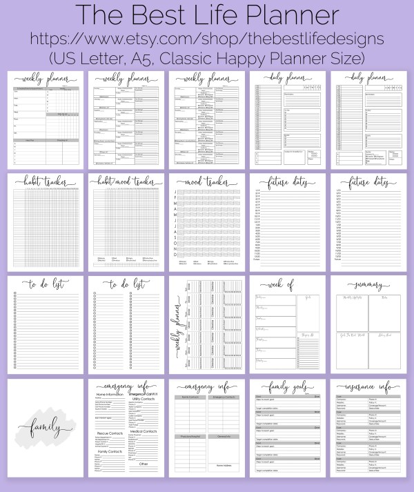 customizable home management planner printables product image