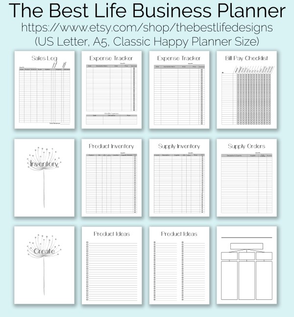 customizable business planner printables