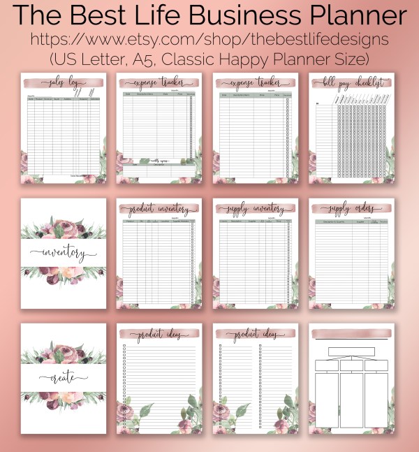 customizable business planner printables