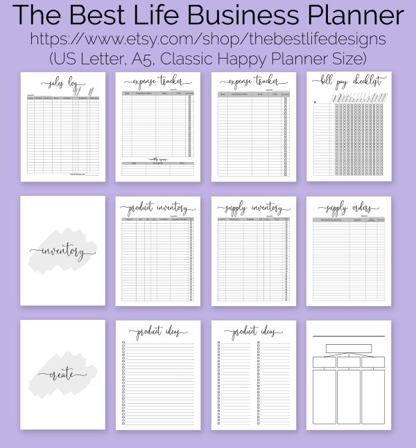 customizable business planner printables