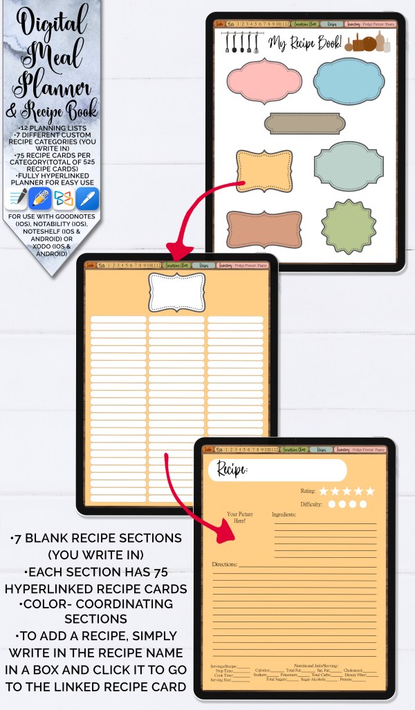 digital meal planner product image