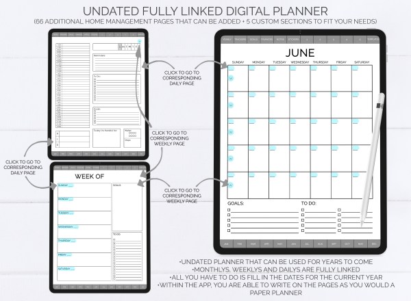 undated digital planner product image
