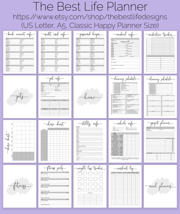 customizable home management planner printables product image