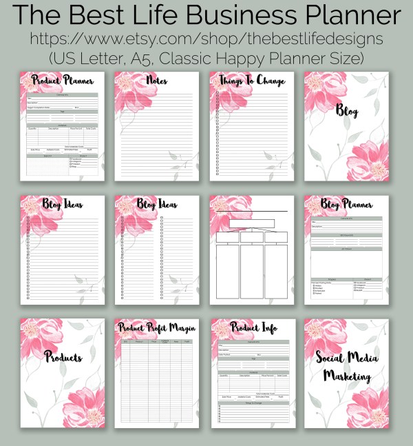 customizable business planner printables