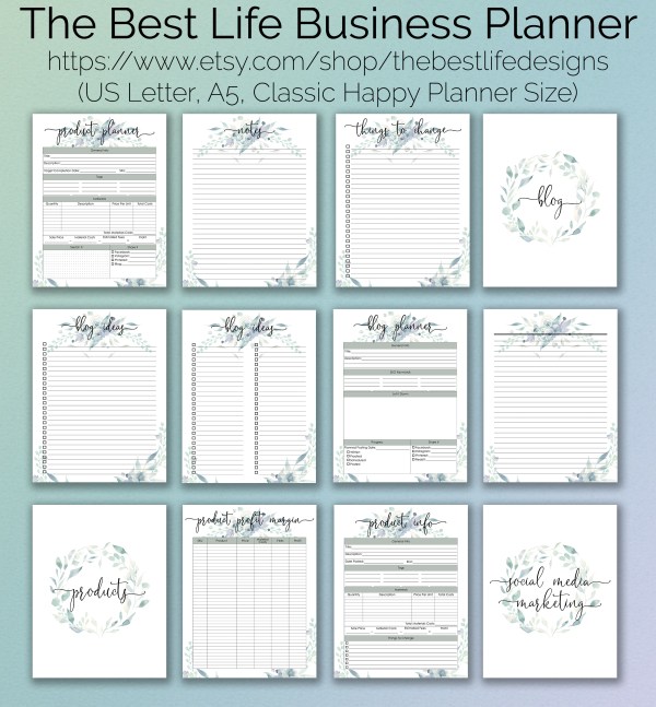 customizable business planner printables