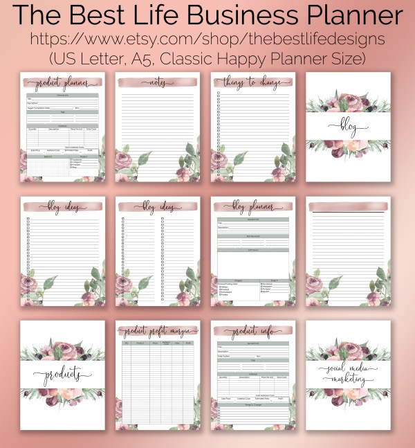 customizable business planner printables