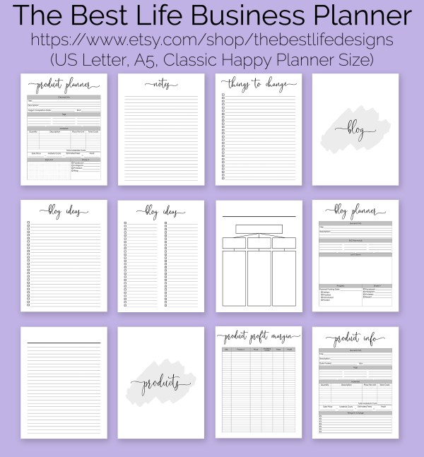 customizable business planner printables