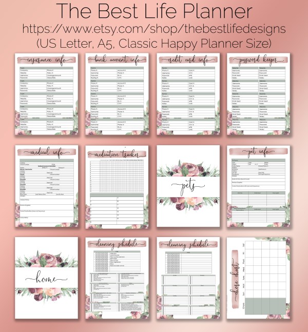 customizable home management planner printables product image