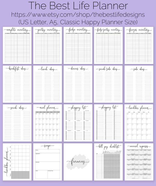 customizable home management planner printables product image