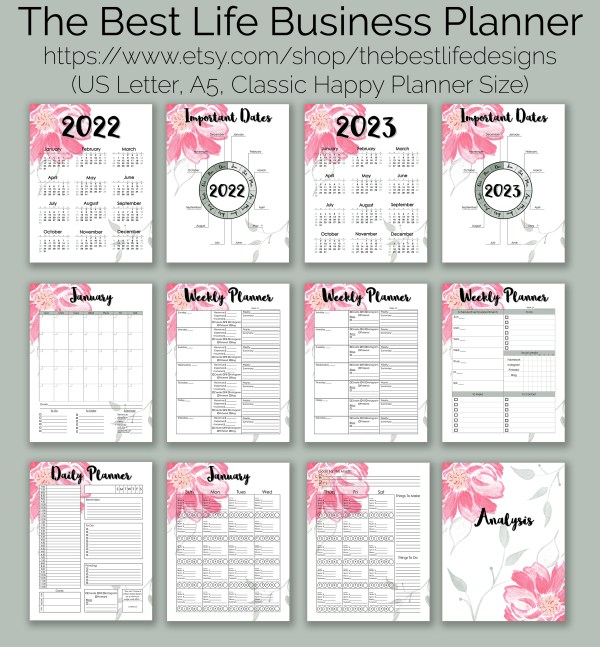 customizable business planner printables