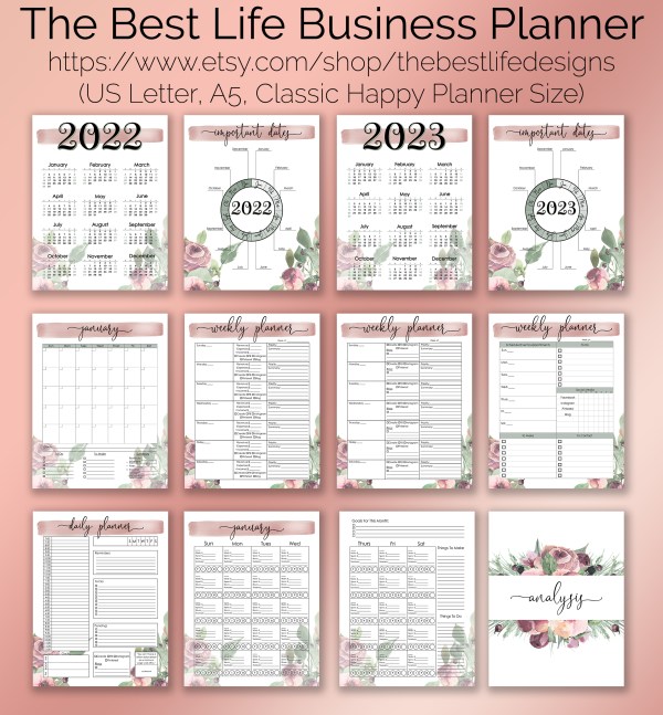 customizable business planner printables