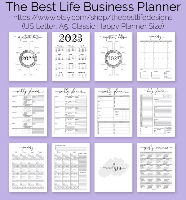 customizable business planner printables