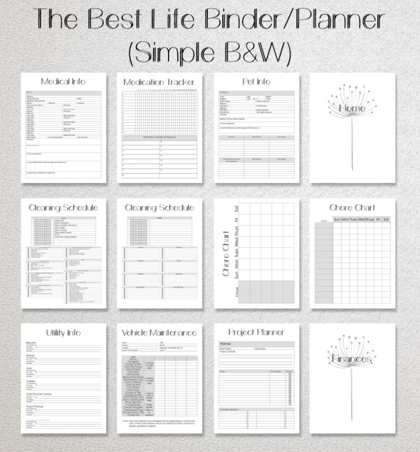 customizable home management planner printables product image