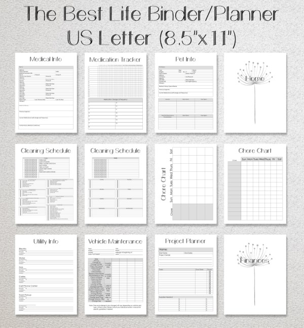 customizable home management planner printables product image