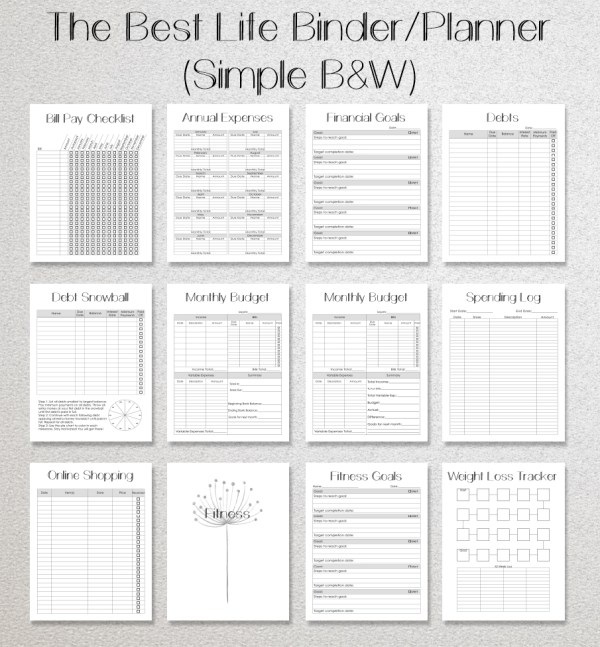 customizable home management planner printables product image